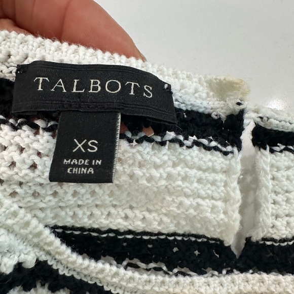 Talbots Black and White Striped Sweater - Picture 5 of 6